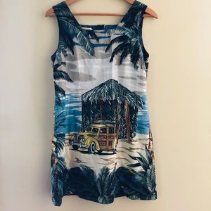 Vintage Hawaiian tropical mini party dress